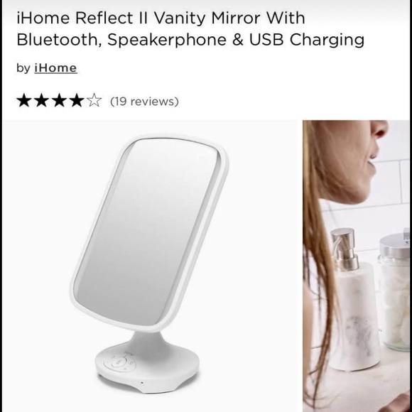 Retails for $100 i-home vanity Bluetooth speaker / mirror - Picture 2 of 11
